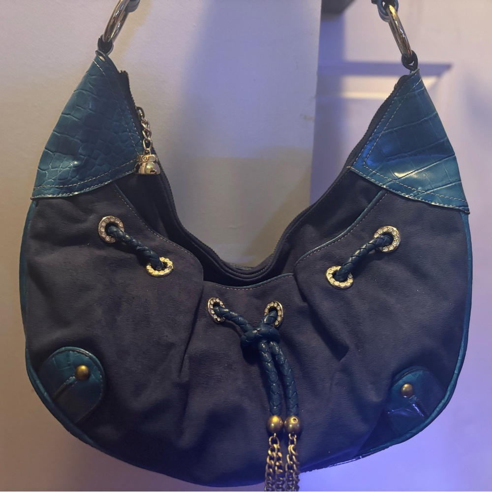 Stylish Blue and Black Women's Bag